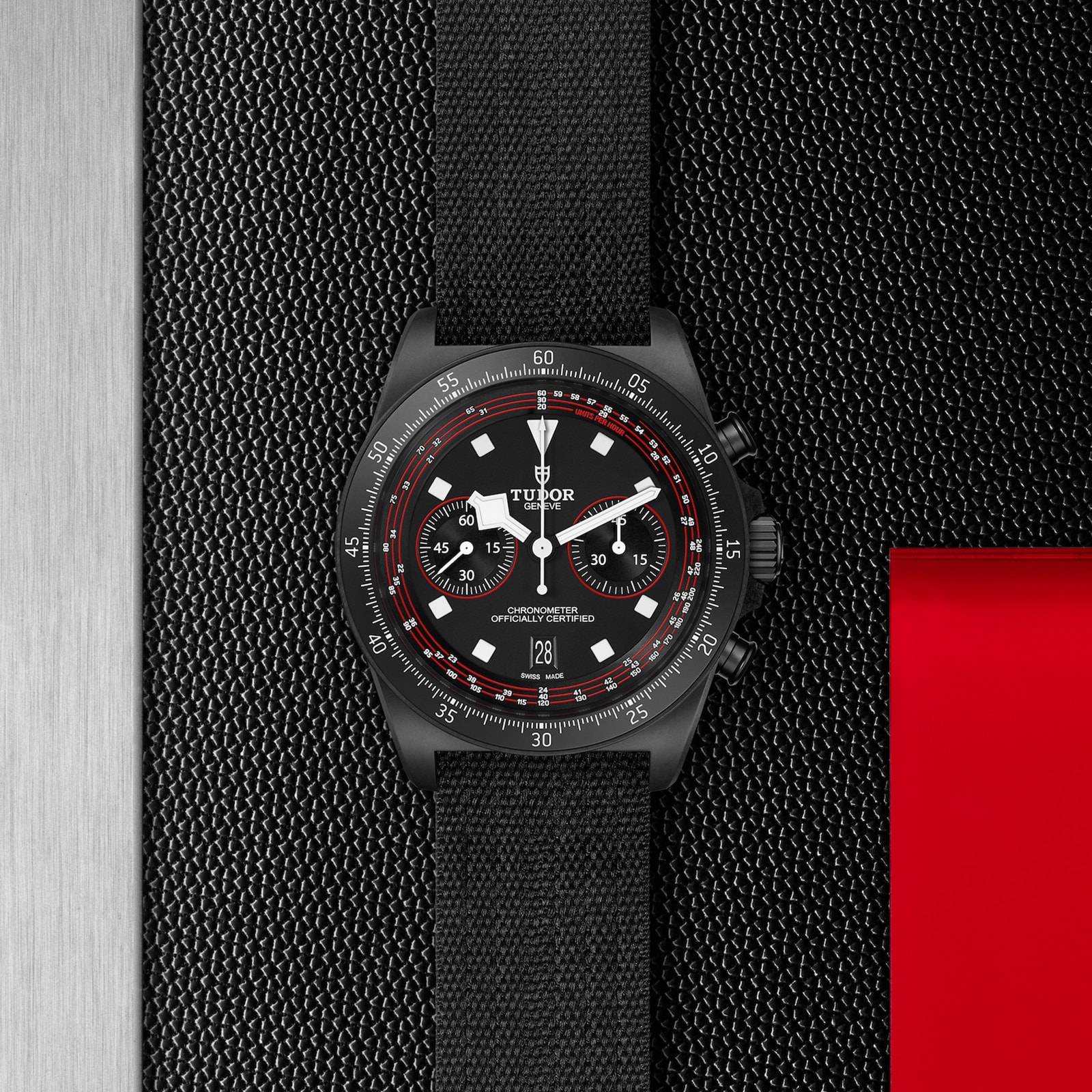 Tudor Pelagos FXD Chrono "Cycling Edition" 43mm black carbon composite case black fabric strap Tudor Pelagos FXD Chrono "Cycling Edition" 43mm black carbon composite case black fabric strap