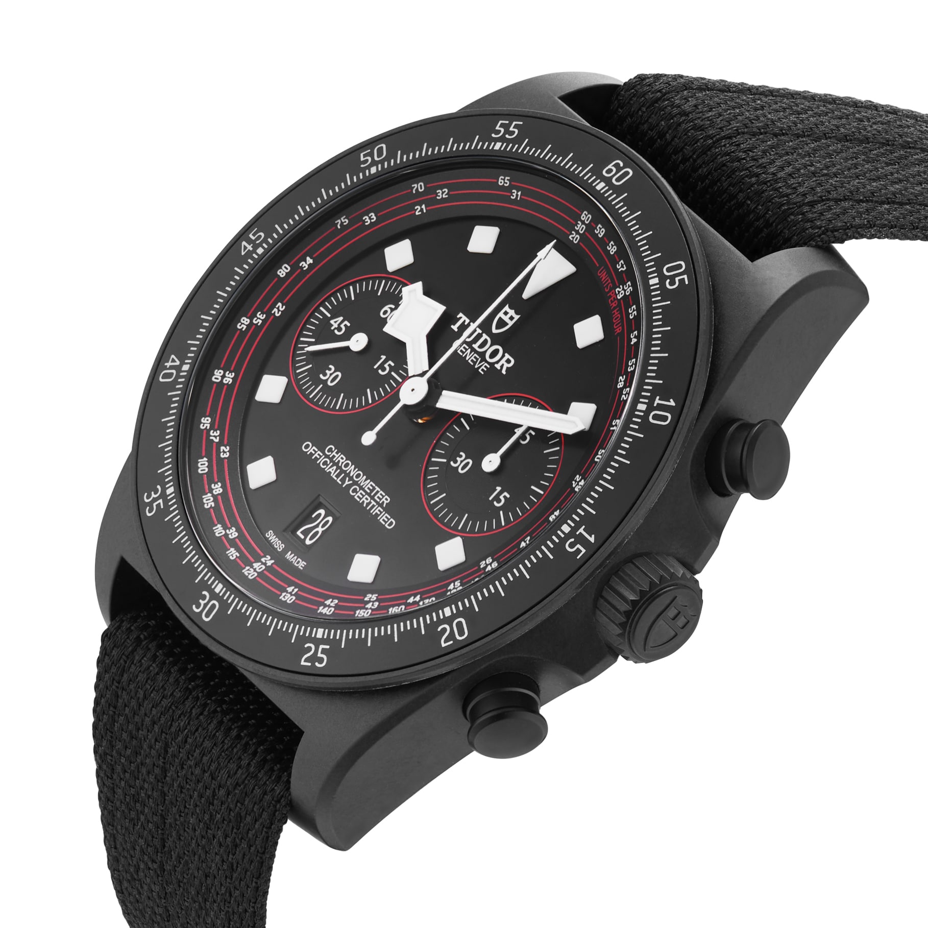Tudor Pelagos FXD Chrono "Cycling Edition" 43mm black carbon composite case black fabric strap Tudor Pelagos FXD Chrono "Cycling Edition" 43mm black carbon composite case black fabric strap