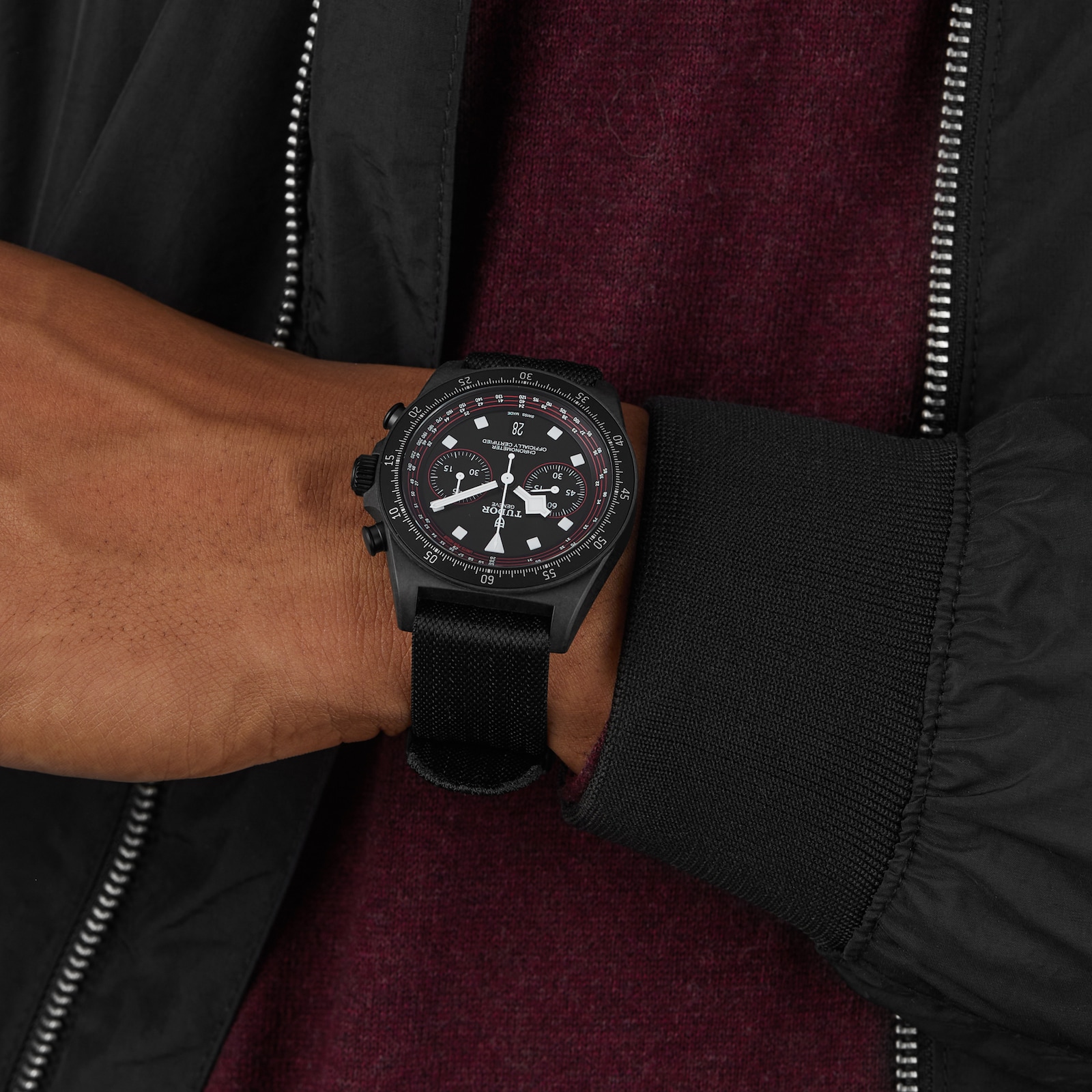 Tudor Pelagos FXD Chrono "Cycling Edition" 43mm black carbon composite case black fabric strap