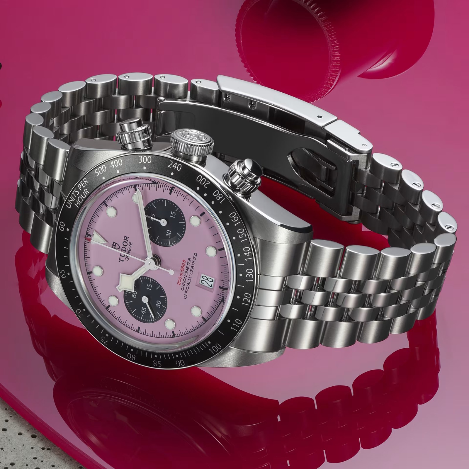 Tudor Black Bay Chrono 41mm Steel Case Pink Dial