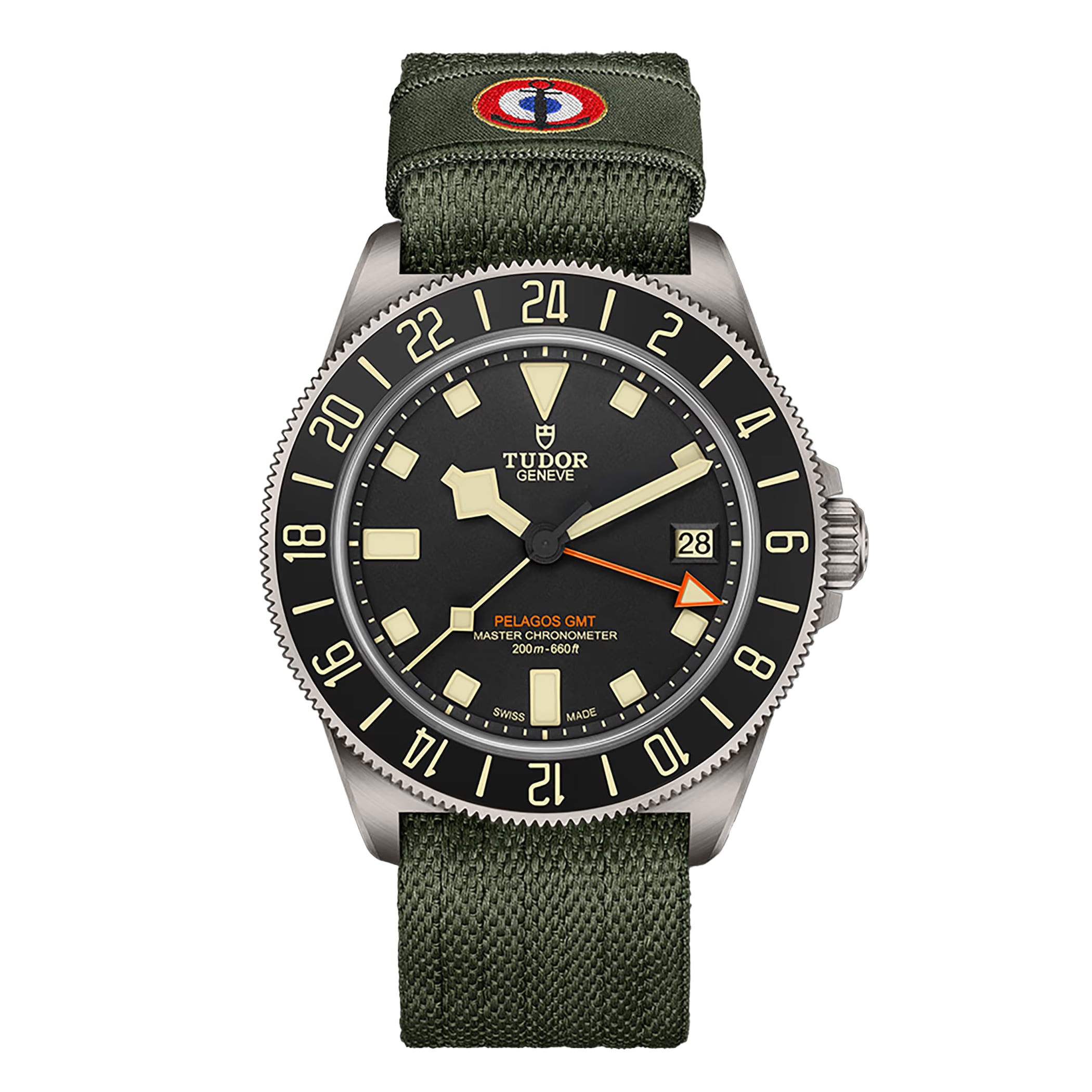 Tudor Pelagos FXD GMT Manufacture Calibre MT5652-U 42mm Titanium Case Green Fabric Strap Tudor Pelagos FXD GMT Manufacture Calibre MT5652-U 42mm Titanium Case Green Fabric Strap