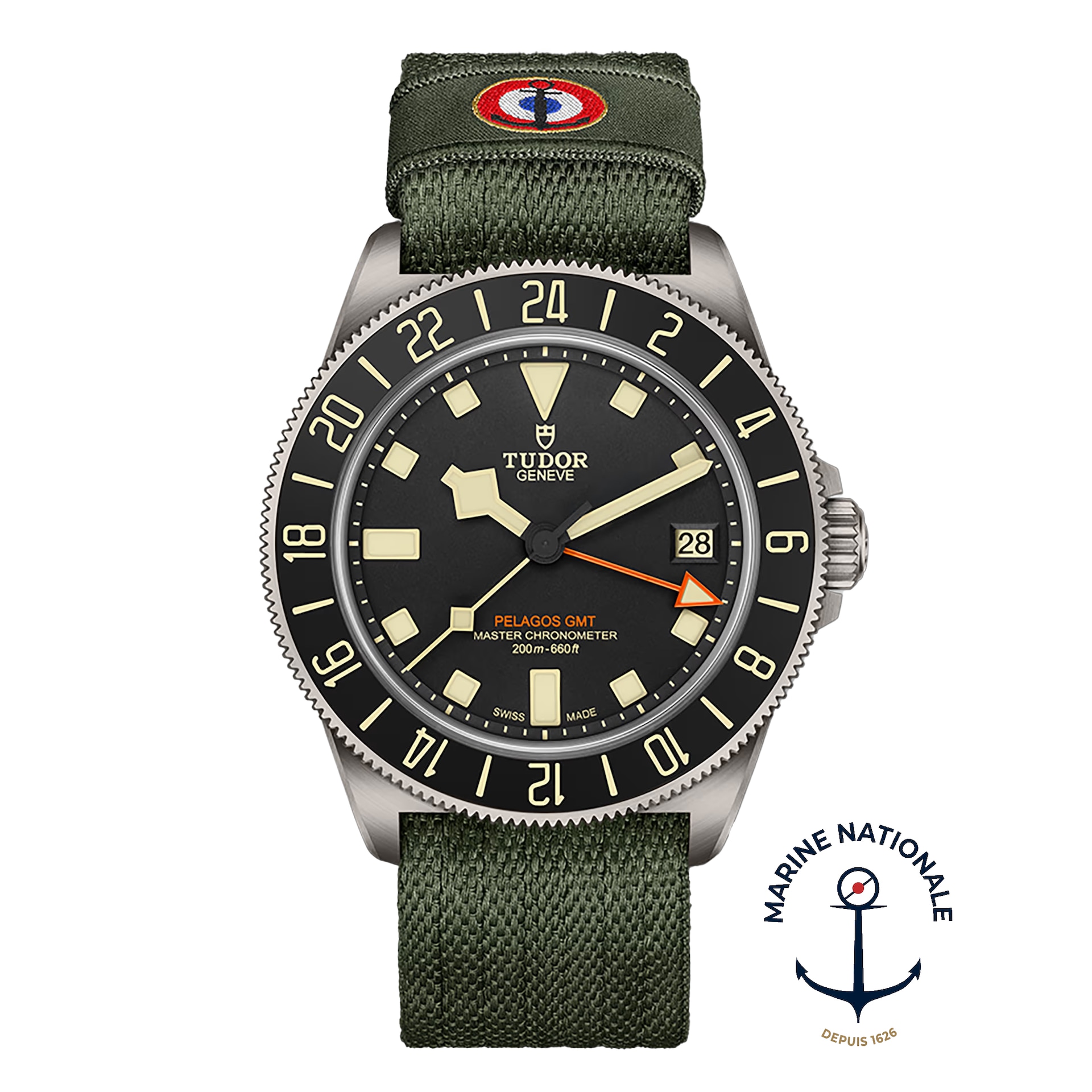 Tudor Pelagos FXD GMT Manufacture Calibre MT5652-U 42mm Titanium Case Green Fabric Strap