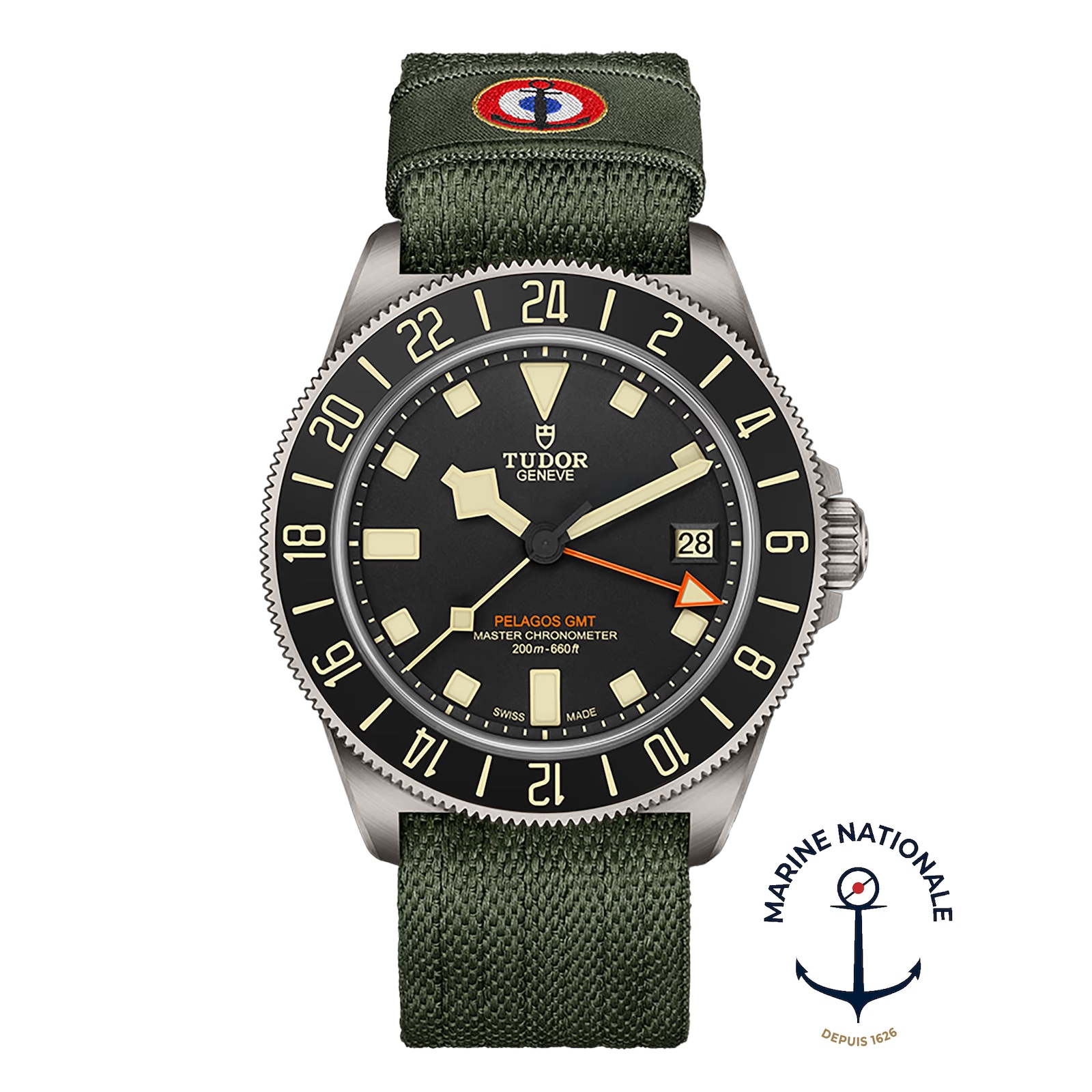 Tudor Pelagos FXD GMT Manufacture Calibre MT5652-U 42mm Titanium Case Green Fabric Strap