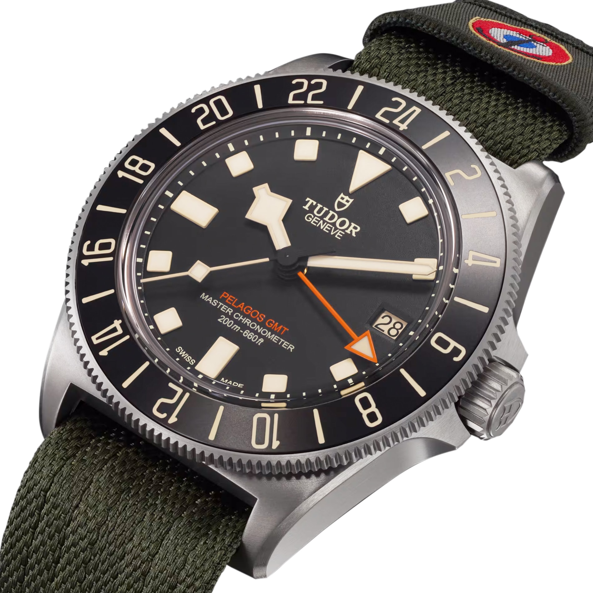Tudor Pelagos FXD GMT Manufacture Calibre MT5652-U 42mm Titanium Case Green Fabric Strap Tudor Pelagos FXD GMT Manufacture Calibre MT5652-U 42mm Titanium Case Green Fabric Strap