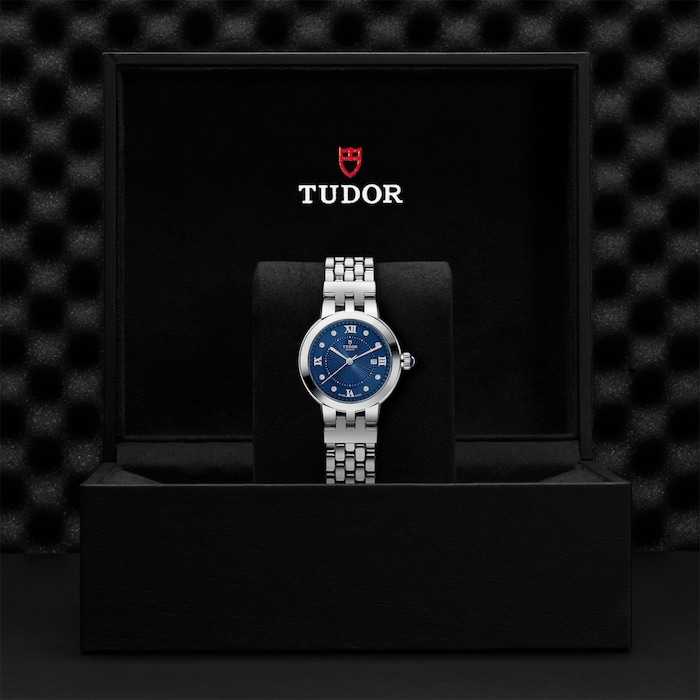 Tudor Clair de Rose 30mm steel case diamond-set dial