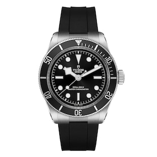 Tudor Black Bay 41mm steel case black rubber strap