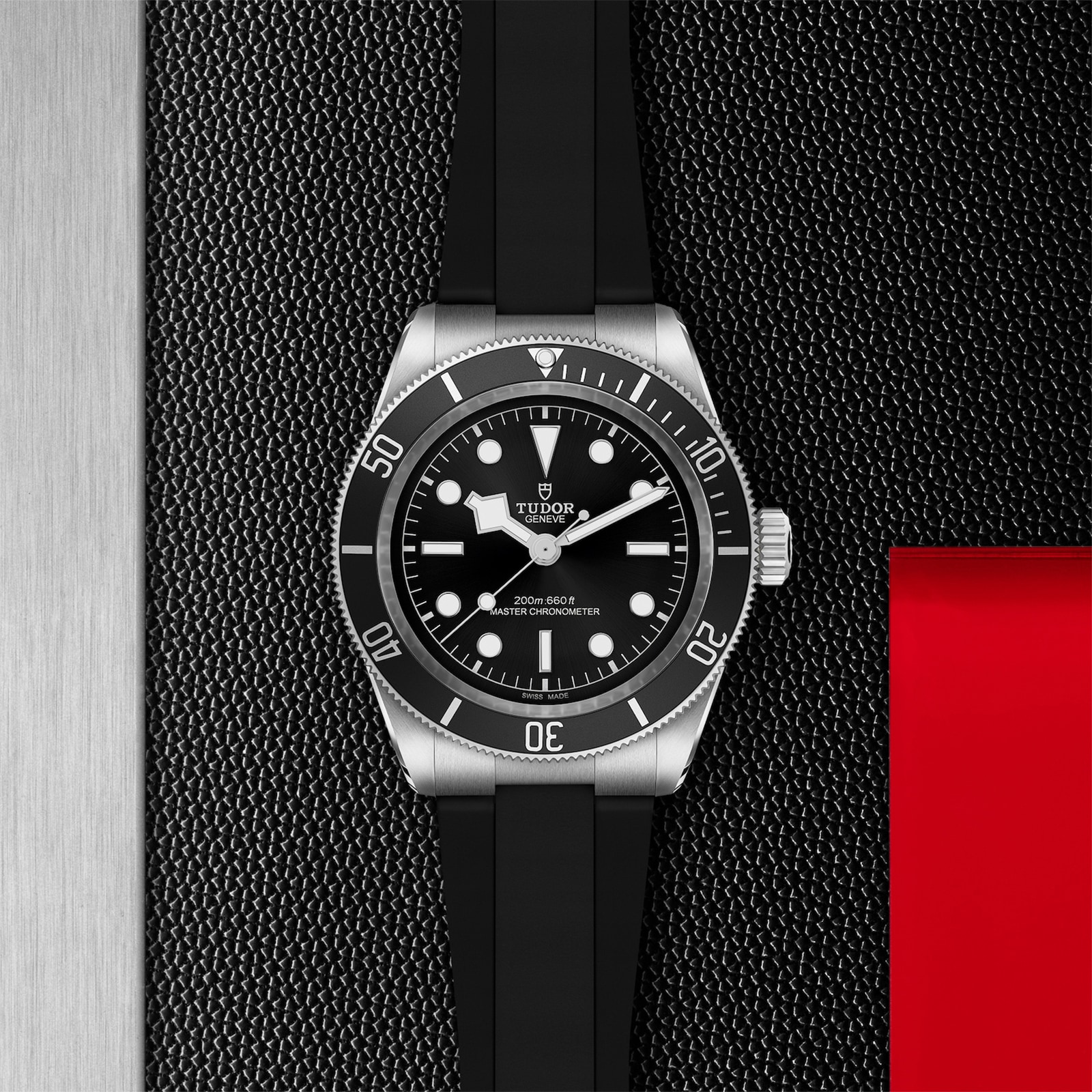 Tudor Black Bay 41mm steel case black rubber strap Tudor Black Bay 41mm steel case black rubber strap