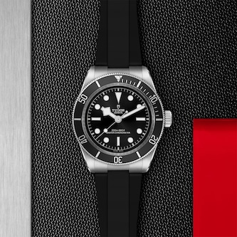 Tudor Black Bay 41mm steel case black rubber strap
