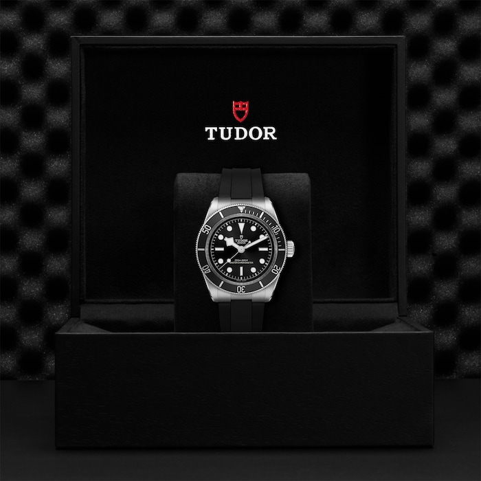 Tudor Black Bay 41mm steel case black rubber strap