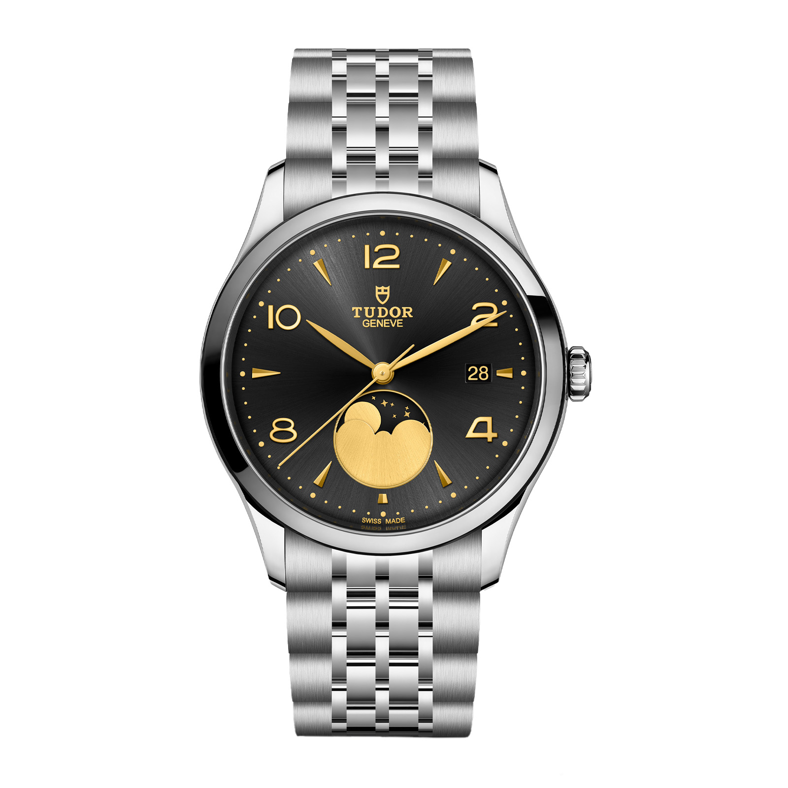 Tudor 1926 Luna 39mm Mens Watch Steel Case Moon Phase Indicator Black Dial Tudor 1926 Luna 39mm Mens Watch Steel Case Moon Phase Indicator Black Dial