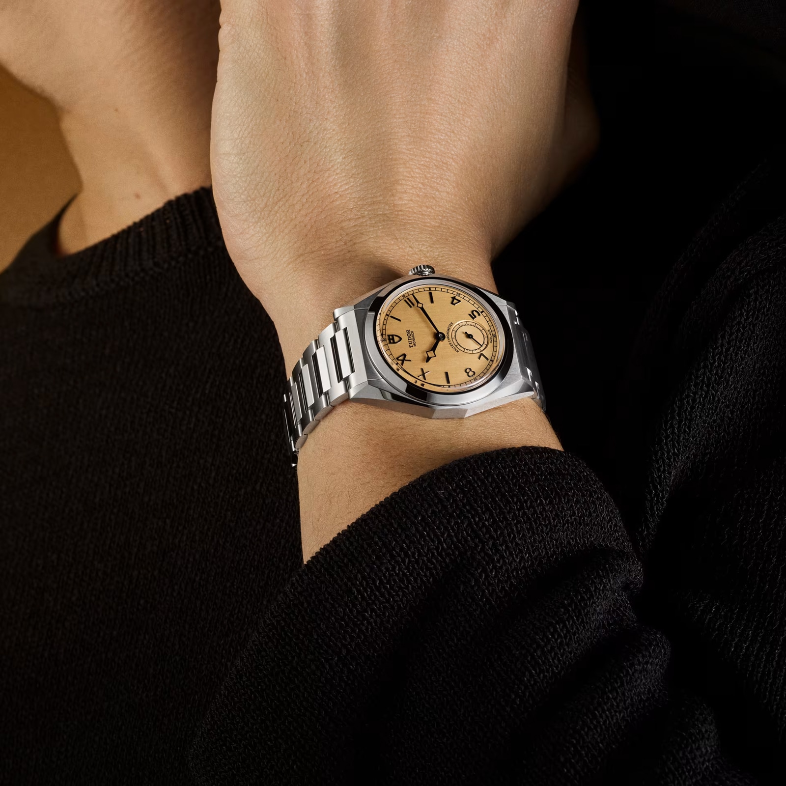 Tudor Monarch 39mm Steel Case Watch Champagne