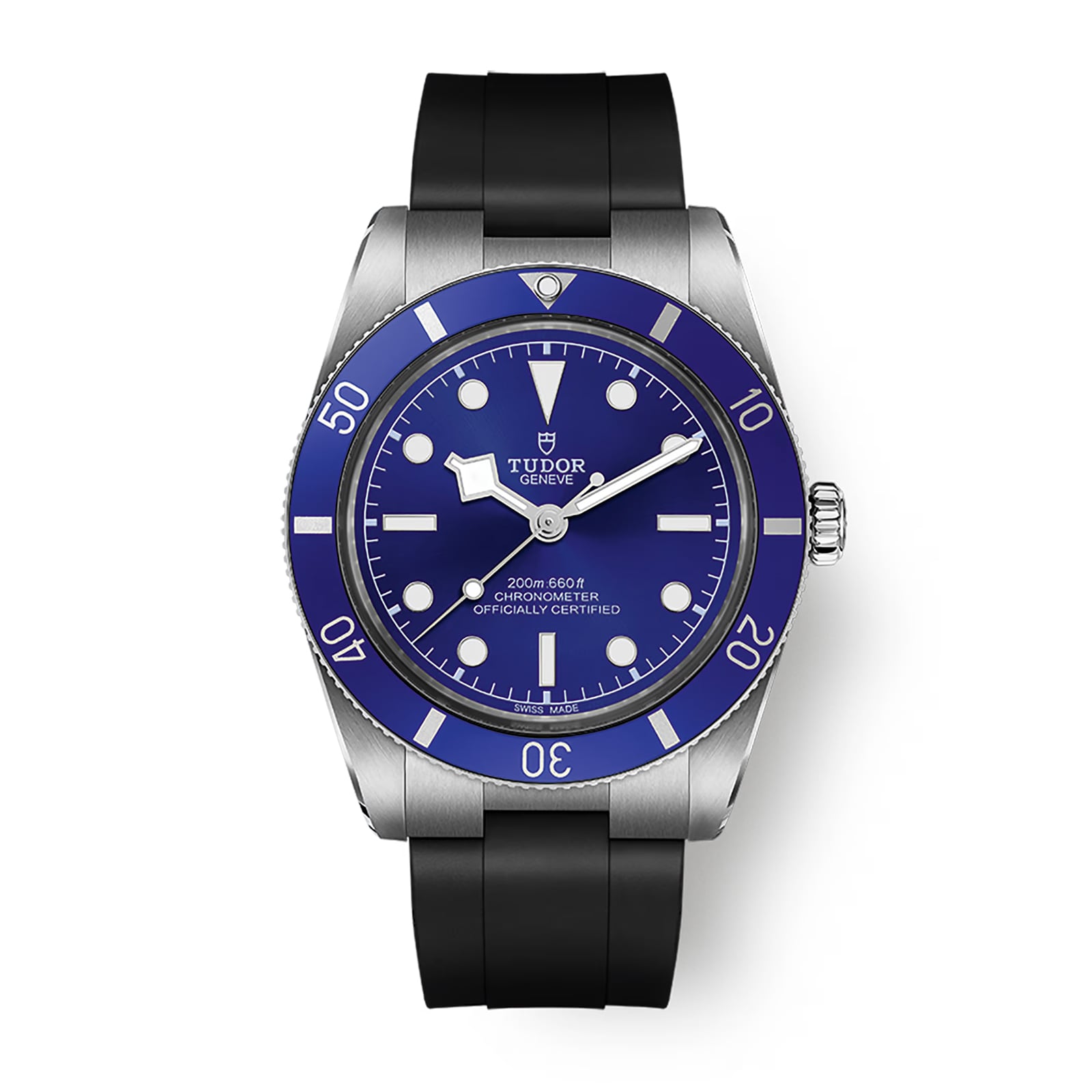 Black Bay 54 37mm Steel Case Rubber Strap Watch Blue image