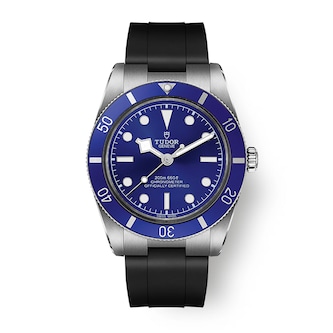 Tudor Black Bay 54 37mm Steel Case Rubber Strap Watch Blue