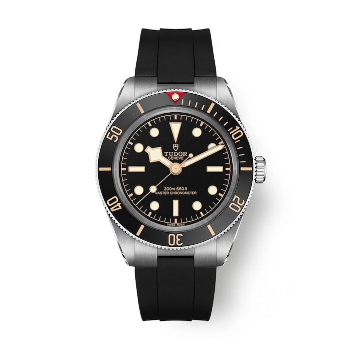 Tudor Black Bay 58 39mm Steel Case Rubber Strap Watch Black