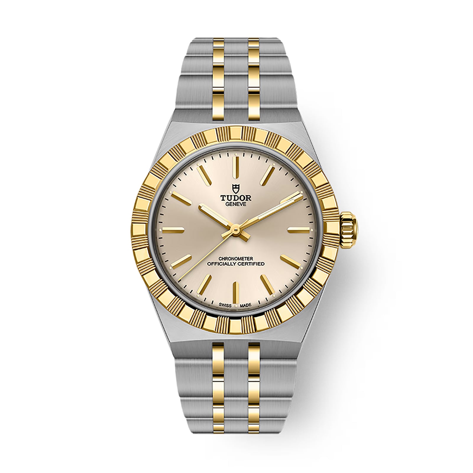 Tudor Royal 30mm Steel and Yellow Gold Case Watch Beige