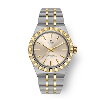 Tudor Royal 30mm Steel and Yellow Gold Case Watch Beige Tudor Royal 30mm Steel and Yellow Gold Case Watch Beige