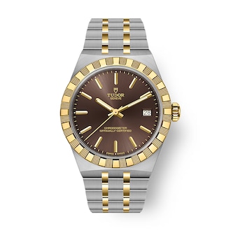 Tudor Royal 36mm Steel and Yellow Gold Case Watch Brown