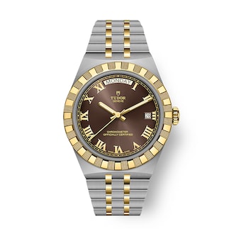 Tudor Royal 40mm Steel and Yellow Gold Case Watch Brown