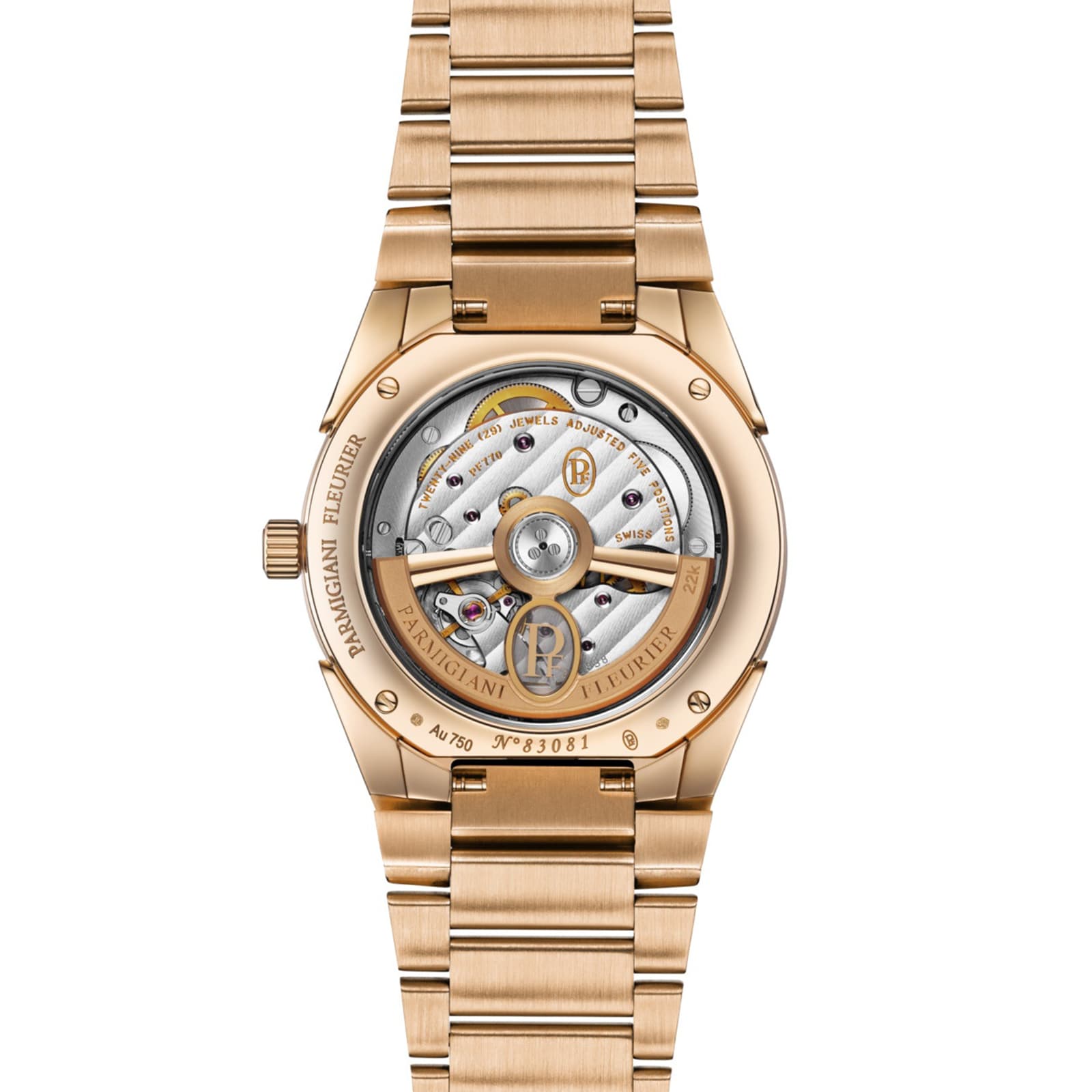 Parmigiani Fleurier TONDA PF Automatic Rose Gold Set Sand Gold Set 36mm Ladies Watch Parmigiani Fleurier TONDA PF Automatic Rose Gold Set Sand Gold Set 36mm Ladies Watch