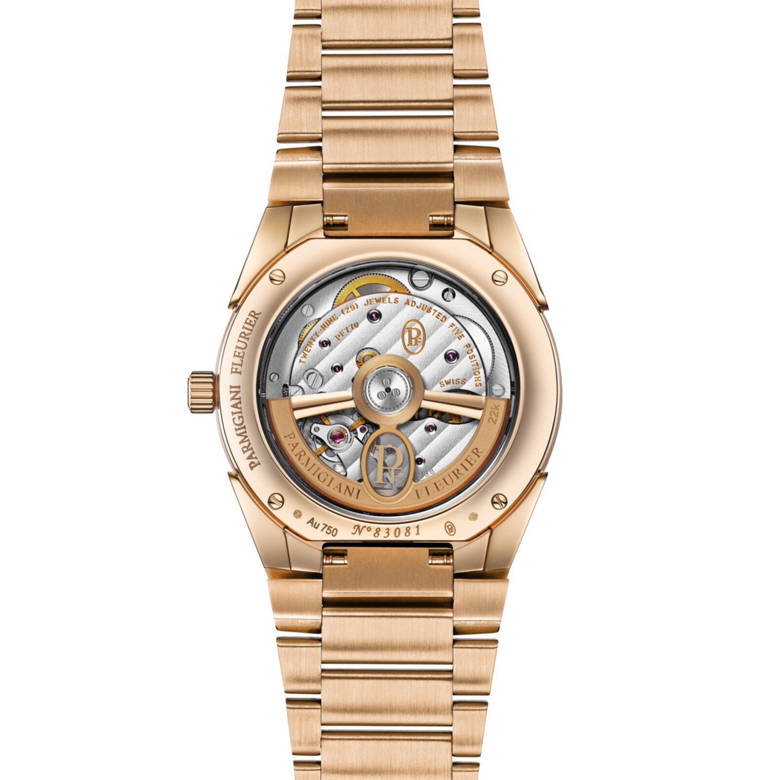 Parmigiani Fleurier TONDA PF Automatic Rose Gold Set Sand Gold Set 36mm Ladies Watch