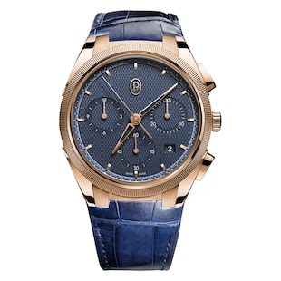 Parmigiani Fleurier TONDA PF Chronograph Rose Gold Milano Blue Strap 42mm Mens Watch
