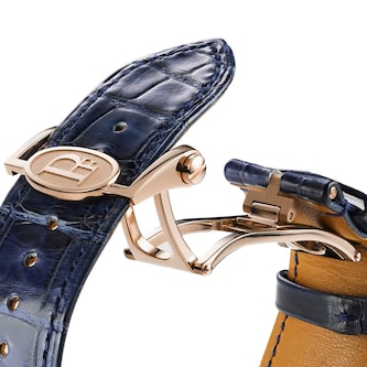 Parmigiani Fleurier TONDA PF Chronograph Rose Gold Milano Blue Strap 42mm Mens Watch