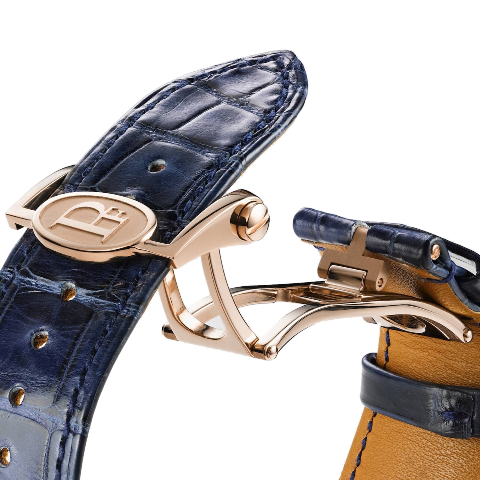 Parmigiani Fleurier TONDA PF Chronograph Rose Gold Milano Blue Strap 42mm Mens Watch