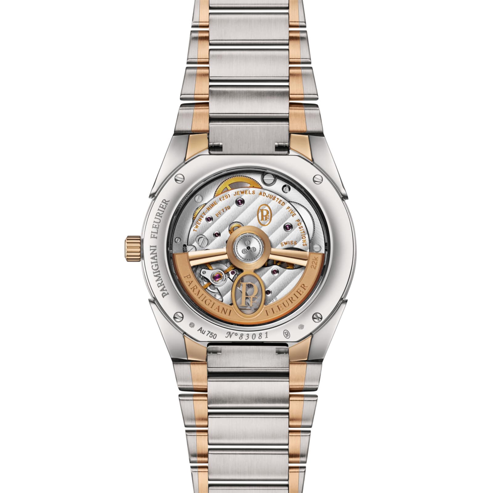 Parmigiani Fleurier TONDA PF Automatic Steel Rose Gold White Citrine 36mm Ladies Watch