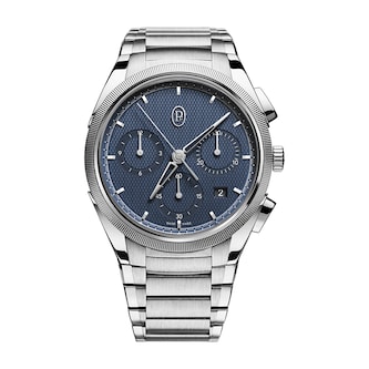 Parmigiani Fleurier TONDA PF Chronograph Steel Platinum Milano Blue 42mm Mens Watch