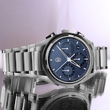 Parmigiani Fleurier TONDA PF Chronograph Steel Platinum Milano Blue 42mm Mens Watch