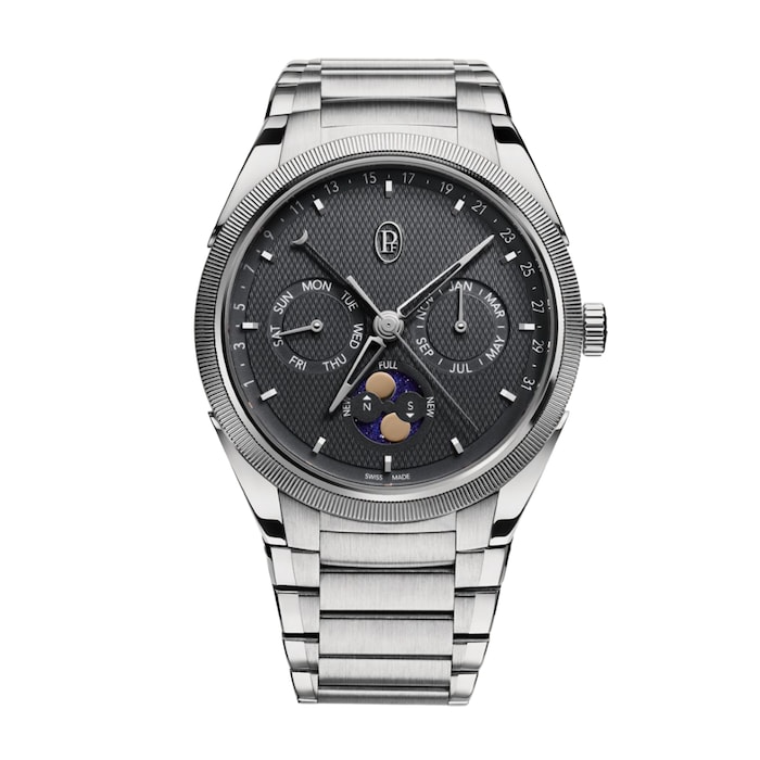 Parmigiani Fleurier TONDA PF Gregorian Annual Calendar Steel Platinum Warm Grey 42mm Mens Watch