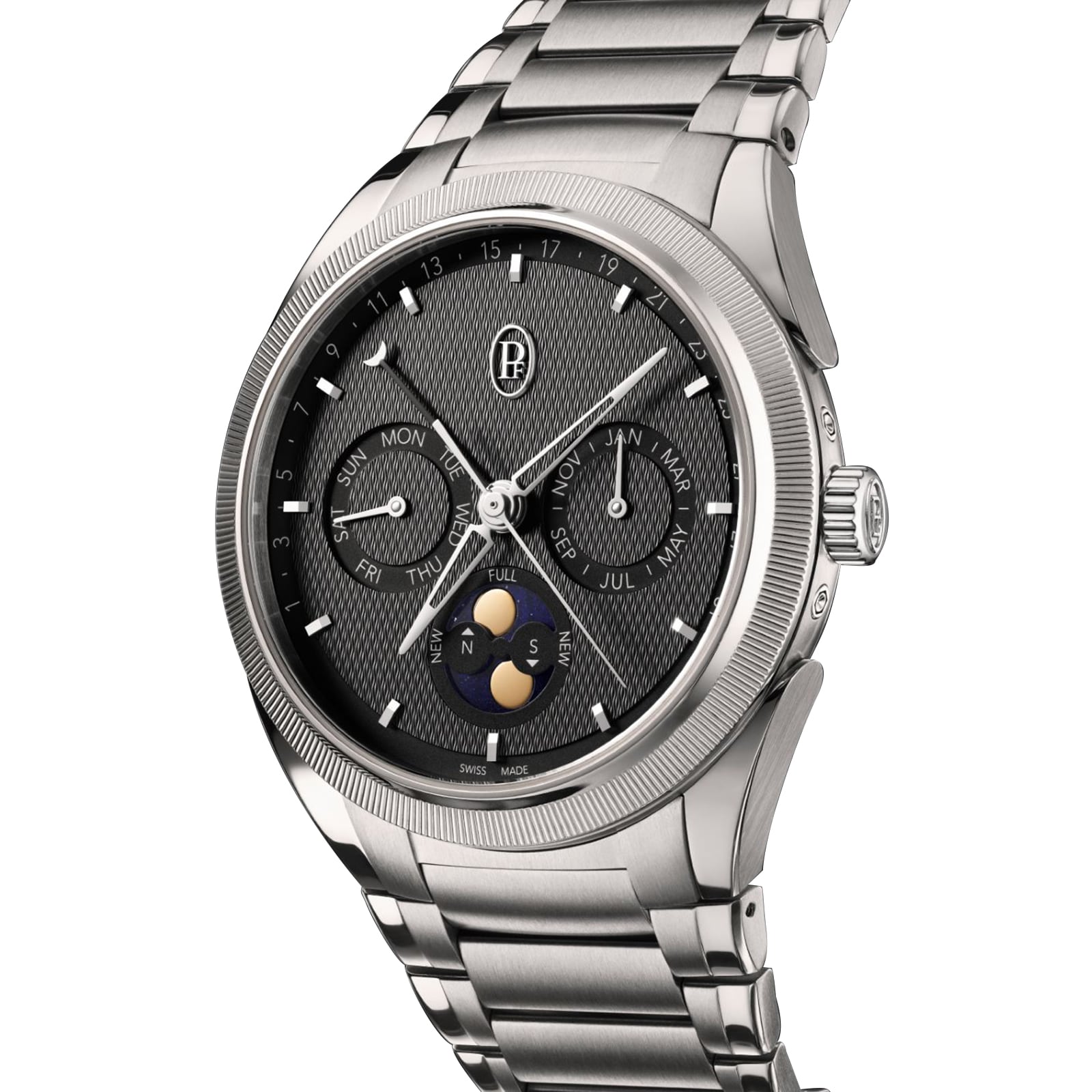 Parmigiani Fleurier TONDA PF Gregorian Annual Calendar Steel Platinum Warm Grey 42mm Mens Watch Parmigiani Fleurier TONDA PF Gregorian Annual Calendar Steel Platinum Warm Grey 42mm Mens Watch