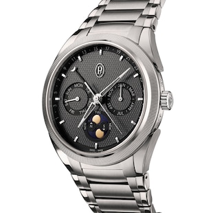 Parmigiani Fleurier TONDA PF Gregorian Annual Calendar Steel Platinum Warm Grey 42mm Mens Watch