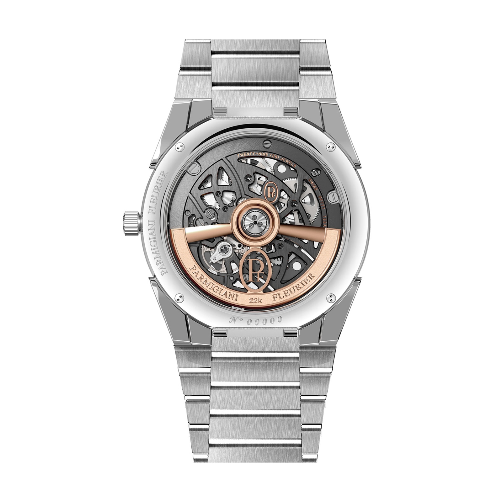 Parmigiani Fleurier Tonda PF Skeleton Steel Platinum Graphite 40mm Mens Watch