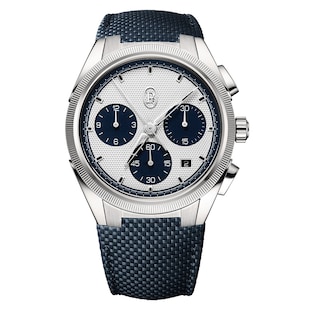 Parmigiani Fleurier TONDA PF Sport Chronograph Steel Silver Milano Blue COSC 42mm Mens Watch