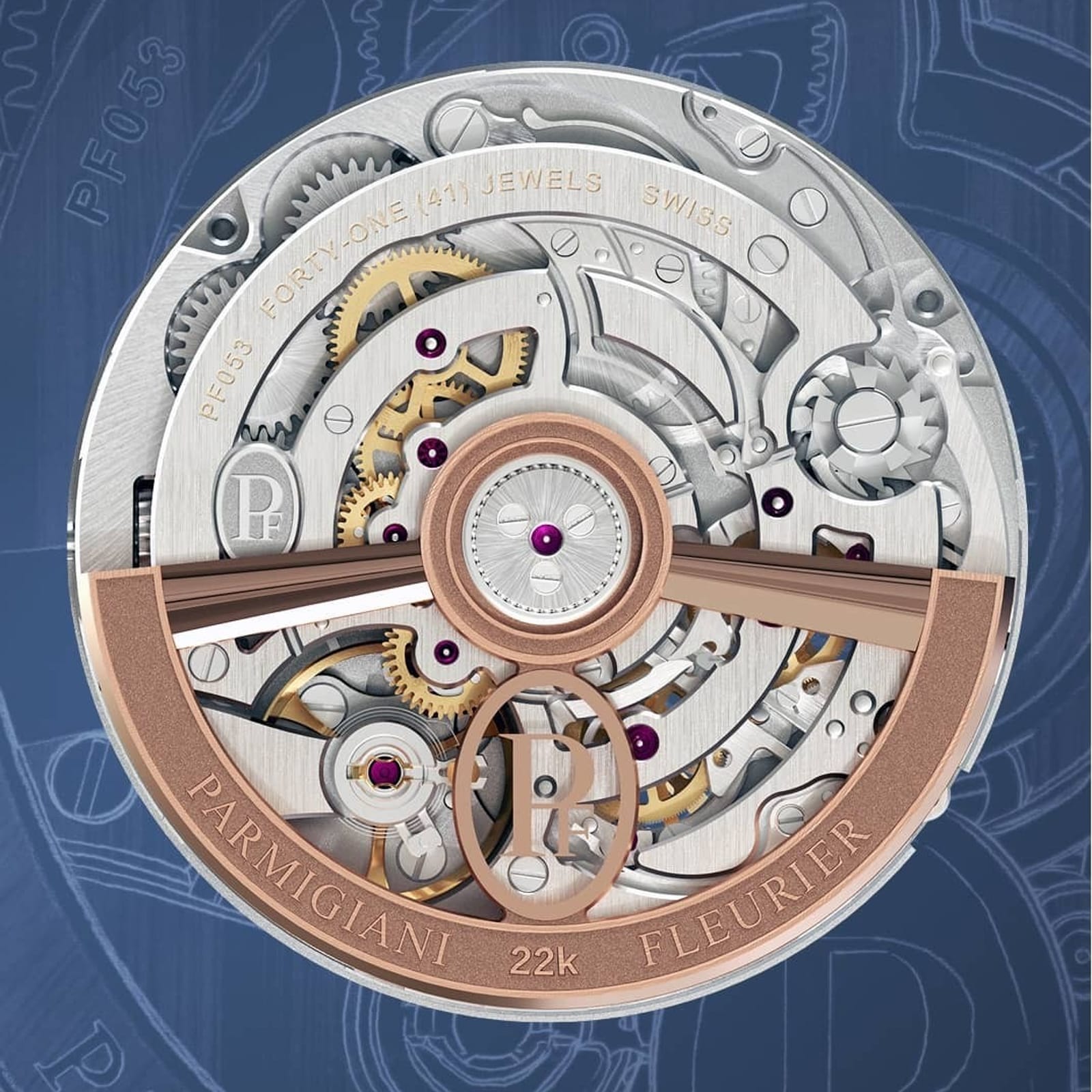 Parmigiani Fleurier TONDA PF Chronographe Mysterieux Mineral Blue 40mm Mens Watch