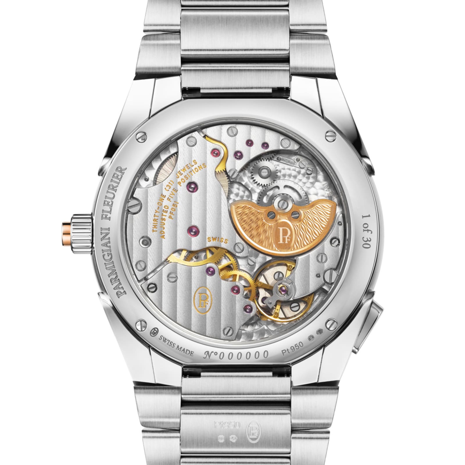 Parmigiani Fleurier TONDA PF GMT Rattrapante Natural Platinum Limited Edition 40mm Mens Watch