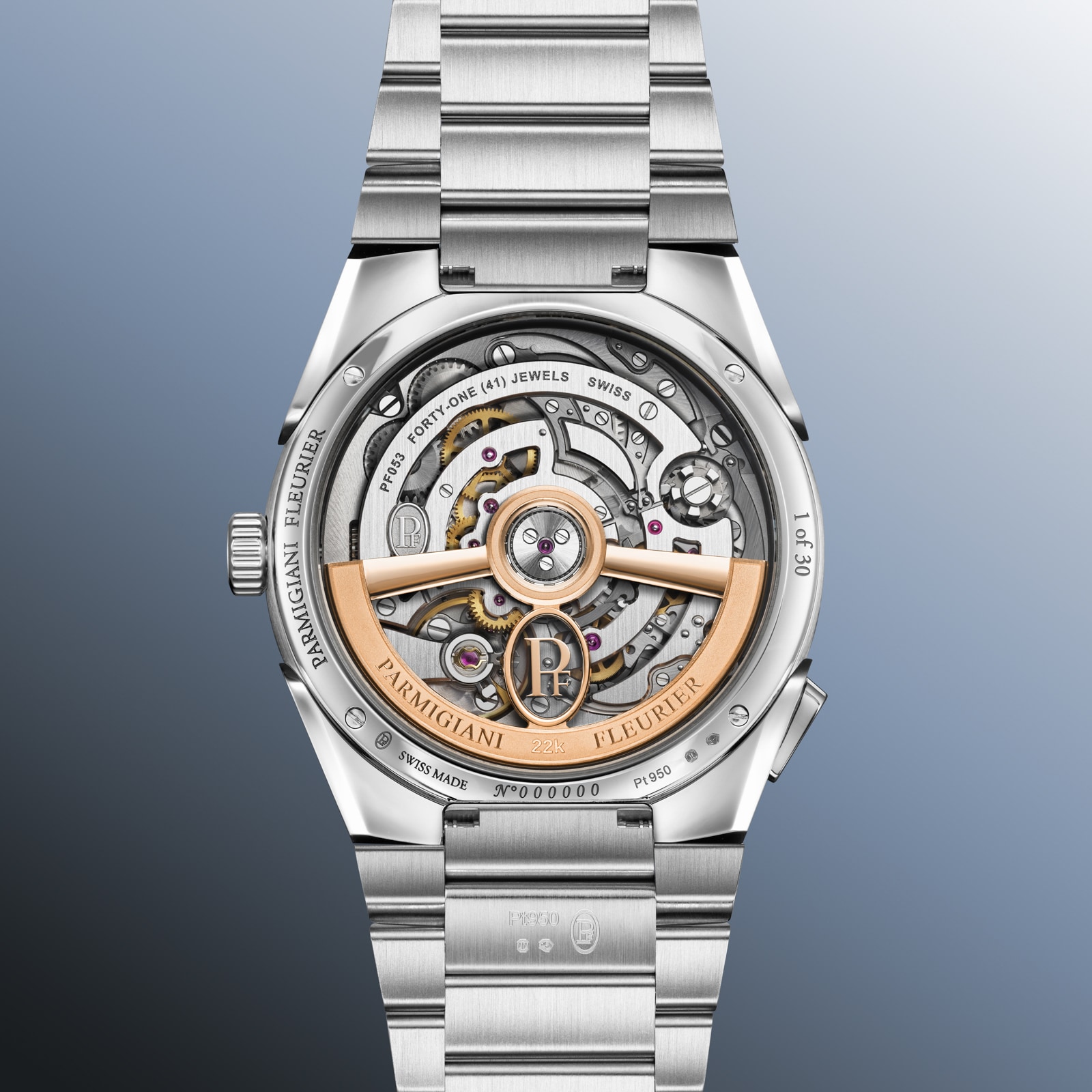 Parmigiani Fleurier TONDA PF Chronographe Mysterieux Natural Platinum Limited Edition 40mm Mens Watch