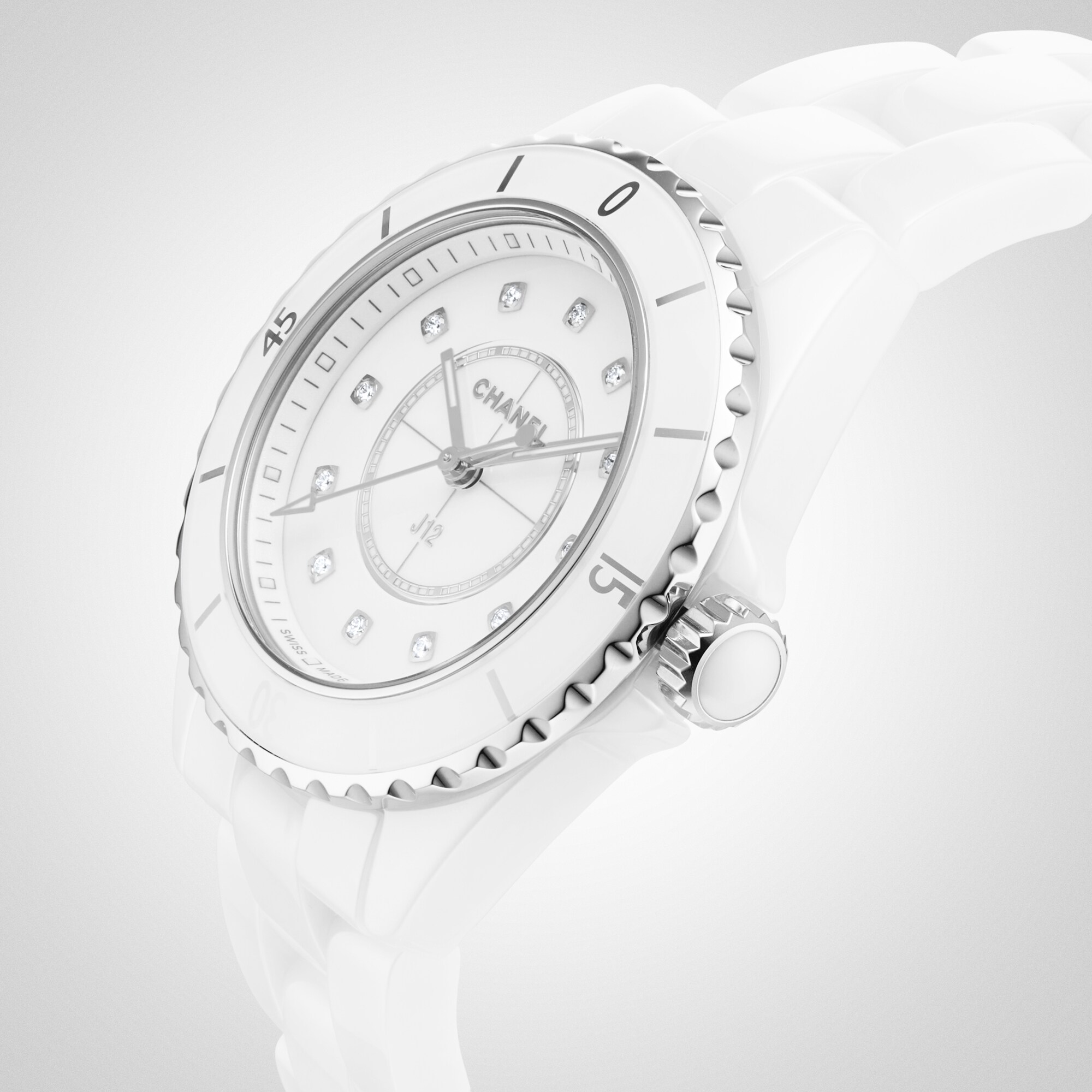 Chanel white watch online ceramic