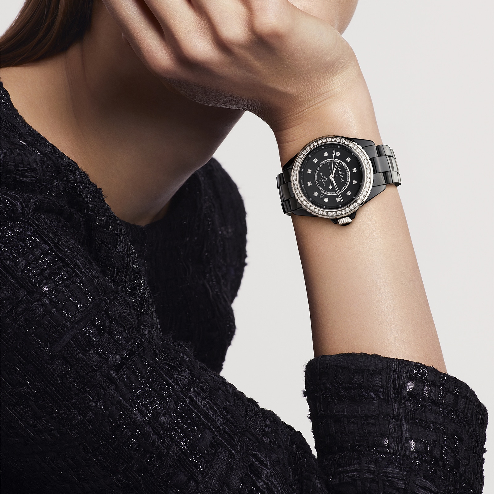 CHANEL J12 DIAMOND BEZEL WATCH CALIBRE 12.1, 38 MM