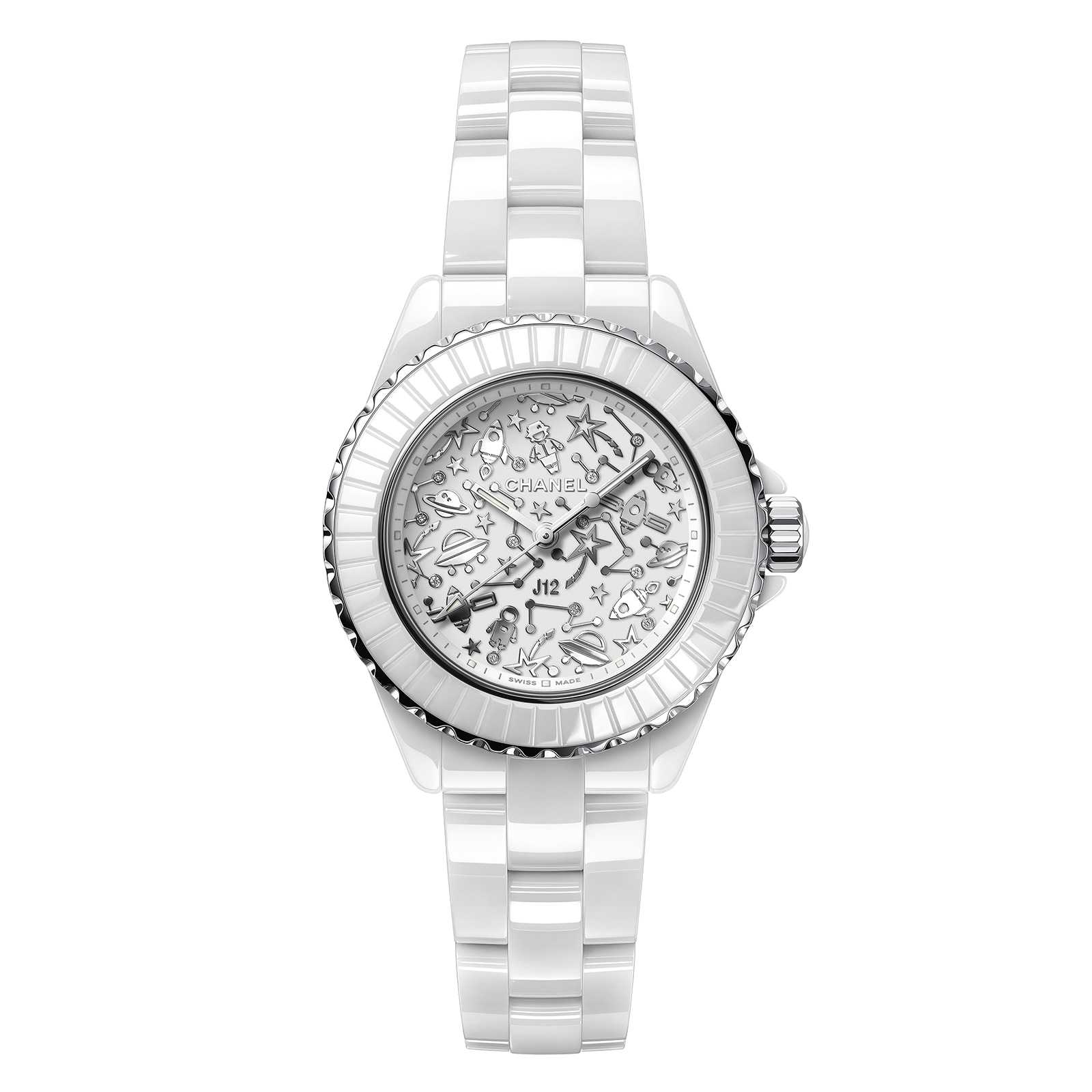 J12 Cosmic White Ceramic 33mm White Dial