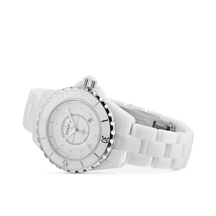 Chanel White Diamonds Stainless Steel And Ceramic J12 H3110 Women's  Wristwatch 33 mm Chanel | The Luxury Closet