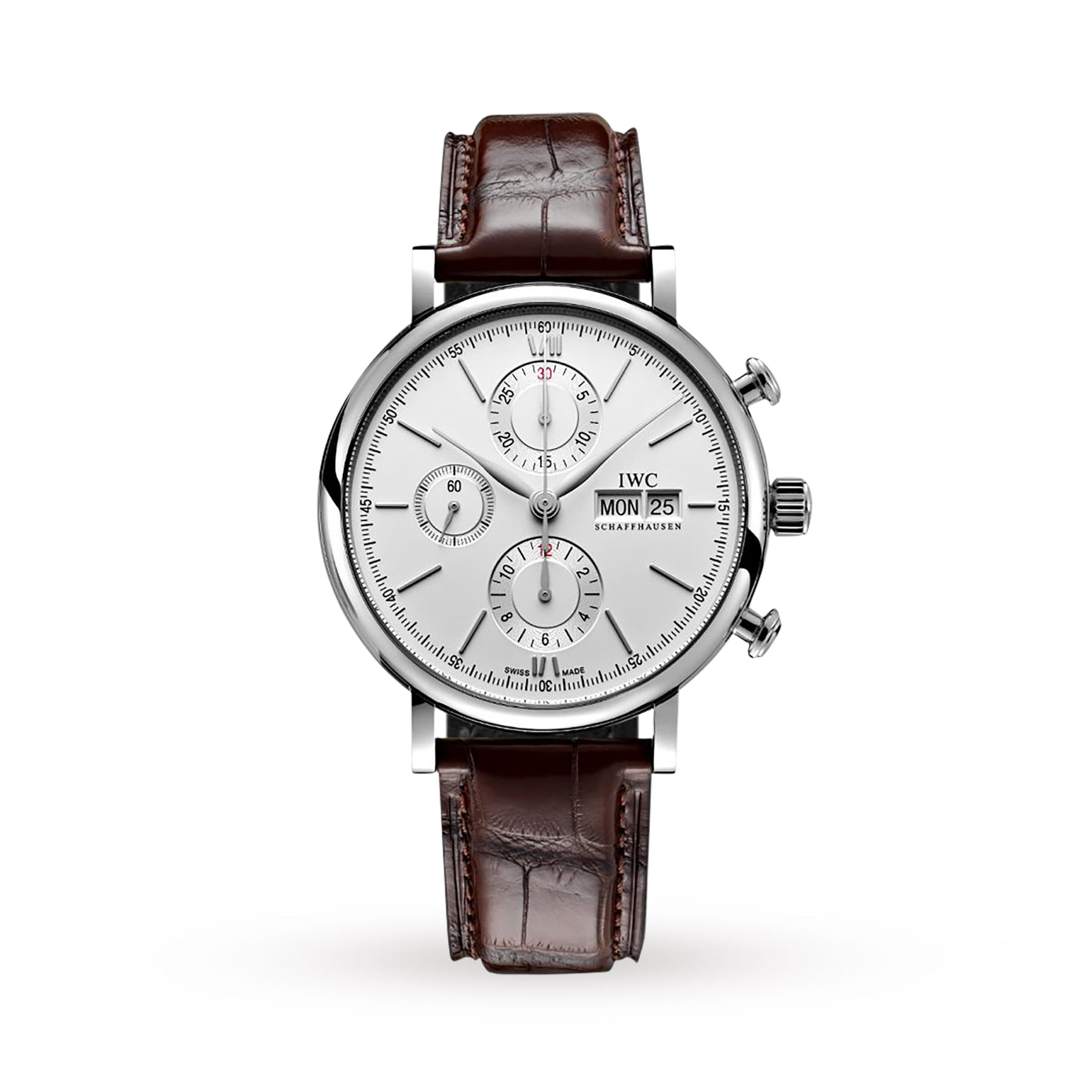 Iwc best sale leather watch