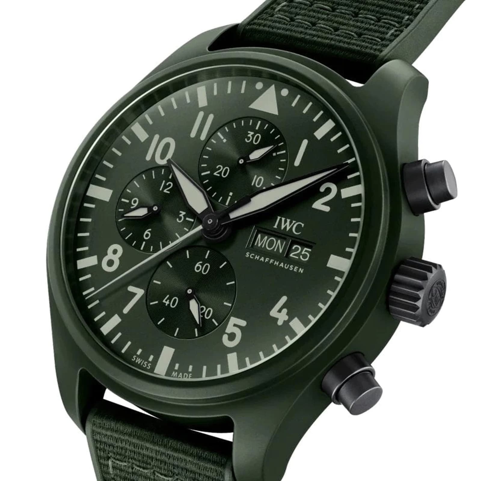 IWC Pilot's Chronograph Top Gun Edition Woodland 44.5mm Mens Watch Green