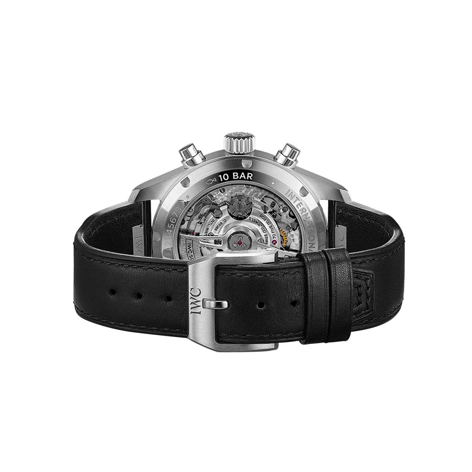 Iwc pilot black outlet automatic chronograph men's watch