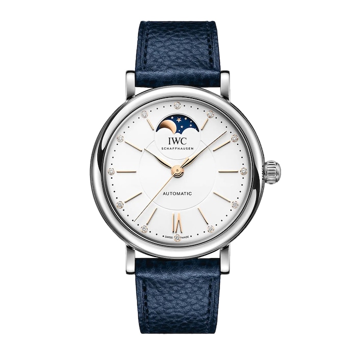 IWC Portofino Automatic Moon Phase 37mm Ladies Watch Silver