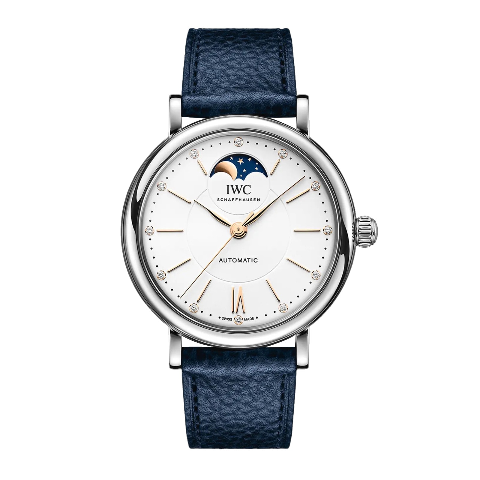 IWC Portofino Automatic Moon Phase 37mm Ladies Watch Silver