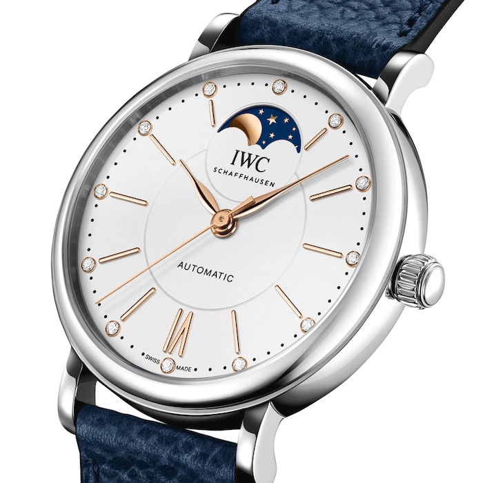 IWC Portofino Automatic Moon Phase 37mm Ladies Watch Silver