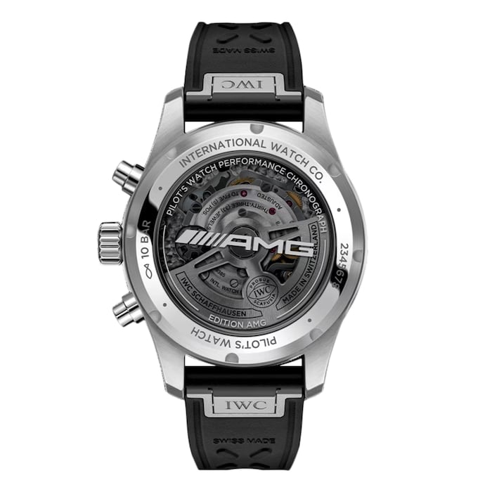 IWC Pilot Performance Chronograph 41mm AMG Mens Watch Black Rubber