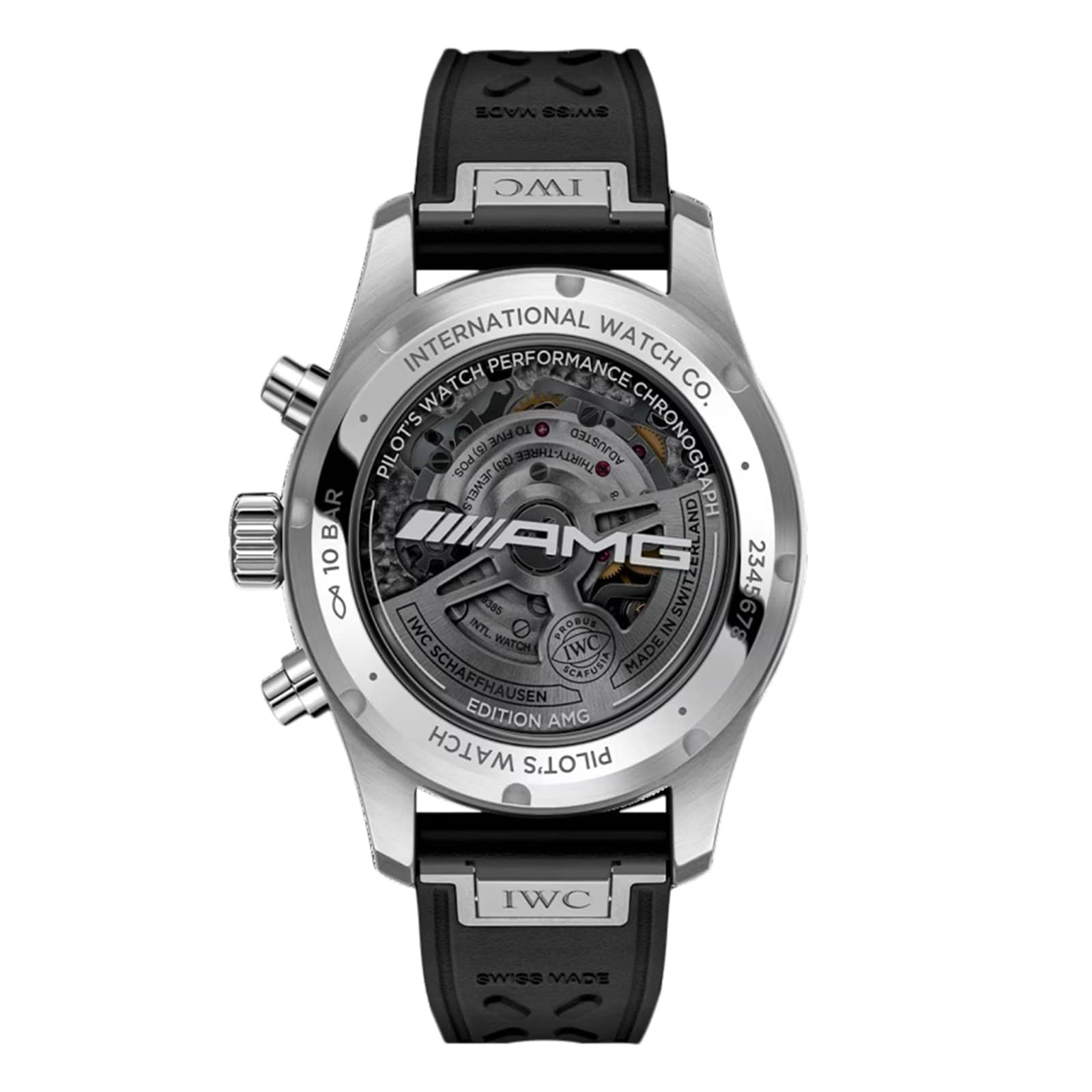 IWC Pilot Performance Chronograph 41mm AMG Mens Watch Black Rubber